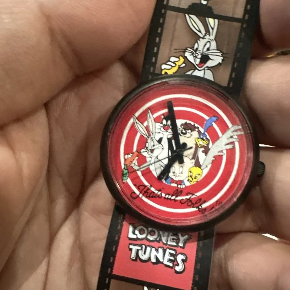 Works VTG 1990s Armitron Looney Tunes Quartz Unisex Watch 34mm Warner Brothers